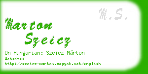 marton szeicz business card
