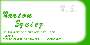 marton szeicz business card